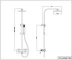 Thermostatic Shower Mixer Adjustable Height Set Bathroom System