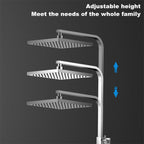 Thermostatic Shower Mixer Adjustable Height Set Bathroom System