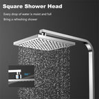 Thermostatic Shower Mixer Adjustable Height Set Bathroom System