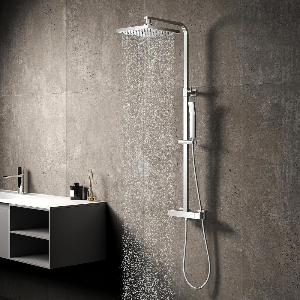 Thermostatic Shower Mixer Adjustable Height Set Bathroom System