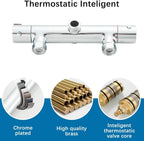 Thermostatic Shower Mixer Bar 2 Outlet Wall Mounted