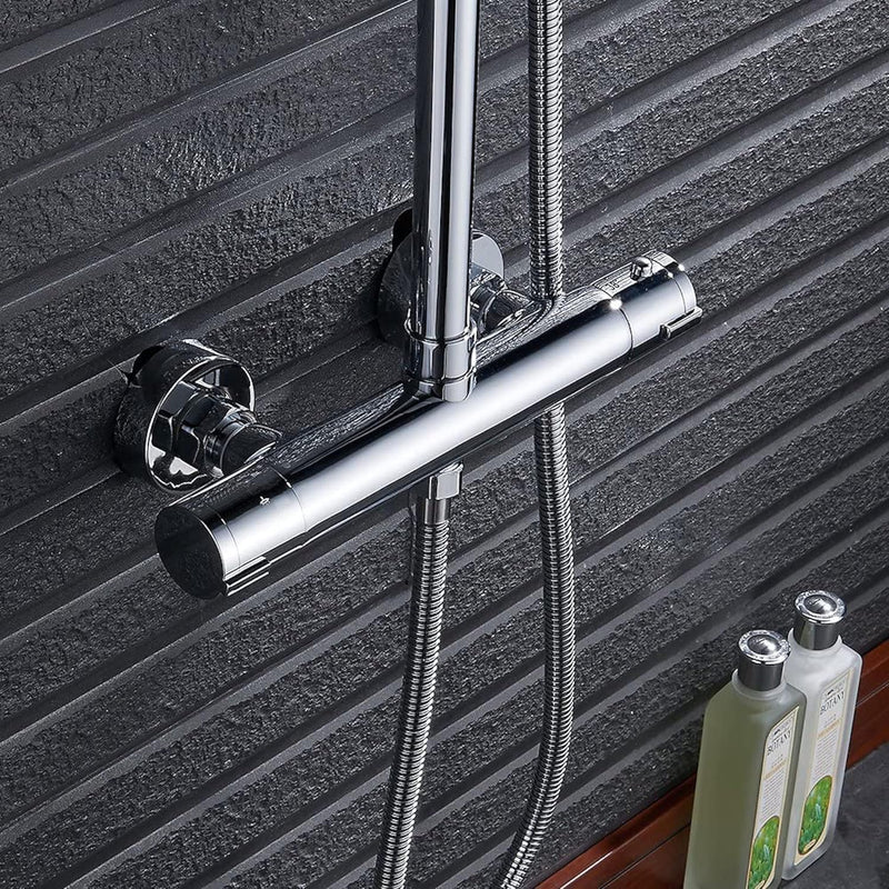 Thermostatic Shower Mixer Bar 2 Outlet Wall Mounted