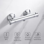 Thermostatic Shower Mixer Bar with Riser Kit Chrome