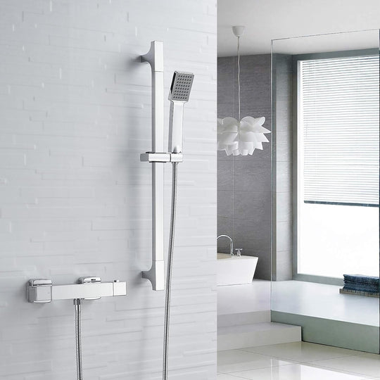 Thermostatic Shower Mixer Bar with Riser Kit Chrome