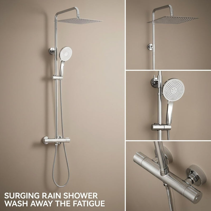 Thermostatic Shower Mixer Set 25CM Rainfall Head