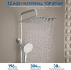 Thermostatic Shower Mixer Set 25CM Rainfall Head
