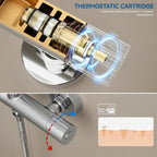 Thermostatic Shower Mixer Set 25CM Rainfall Head