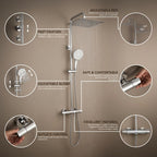 Thermostatic Shower Mixer Set 25CM Rainfall Head