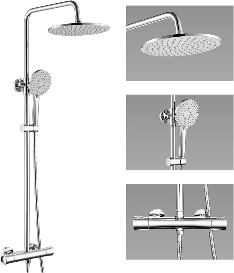 Thermostatic Shower Mixer Set 25CM Rainfall Head