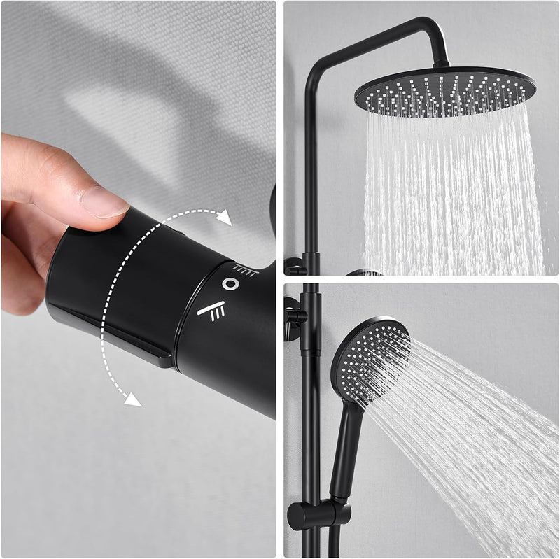 Thermostatic Shower Mixer Set 25CM Rainfall Head