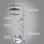Thermostatic Shower Mixer Set 5 Jet Types Hand