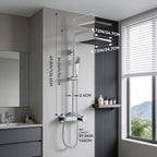 Thermostatic Shower Mixer Set 5 Jet Types Hand