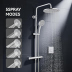 Thermostatic Shower Mixer Set 5 Jet Types Hand