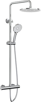 Thermostatic Shower Mixer Set Chrome 25CM Round Rainfall