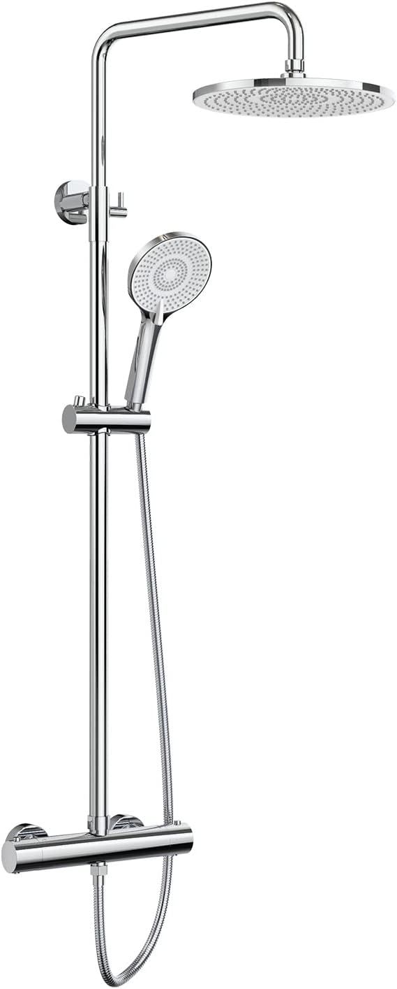 Thermostatic Shower Mixer Set Chrome 25CM Round Rainfall