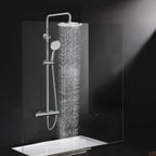 Thermostatic Shower Mixer Set Chrome 25CM Round Rainfall