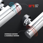Thermostatic Shower Mixer Set Chrome 25CM Round Rainfall