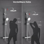 Thermostatic Shower Mixer Set Chrome 25CM Round Rainfall