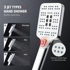 Thermostatic Shower Mixer Set Chrome 25CM Round Rainfall