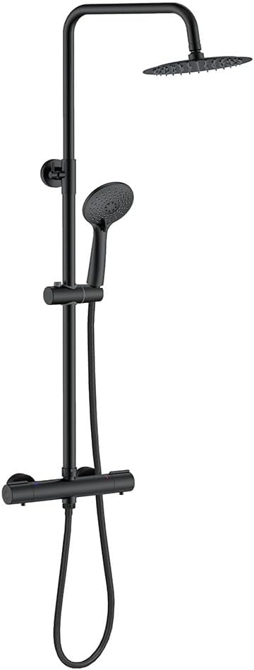 Thermostatic Shower Mixer Set Chrome Round 38 Degreesc