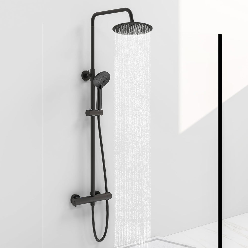 Thermostatic Shower Mixer Set Chrome Round 38 Degreesc