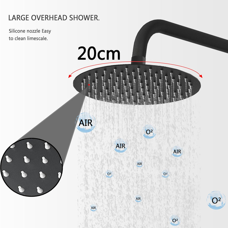 Thermostatic Shower Mixer Set Chrome Round 38 Degreesc