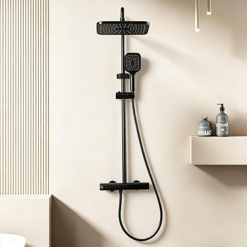 Thermostatic Shower Mixer Set Complete Rainfall System