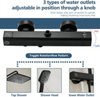 Thermostatic Shower Mixer Set Complete Rainfall System