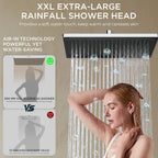 Thermostatic Shower Mixer Set Overhead Rainfall Chrome