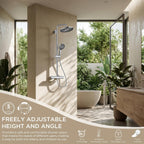 Thermostatic Shower Mixer Set Overhead Rainfall Chrome