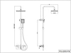 Thermostatic Shower Mixer Set Overhead Rainfall Handheld Bar