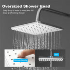 Thermostatic Shower Mixer Set Overhead Rainfall Handheld Bar