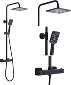 Thermostatic Shower Mixer Set Rainfall System Square