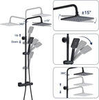 Thermostatic Shower Mixer Set Rainfall System Square