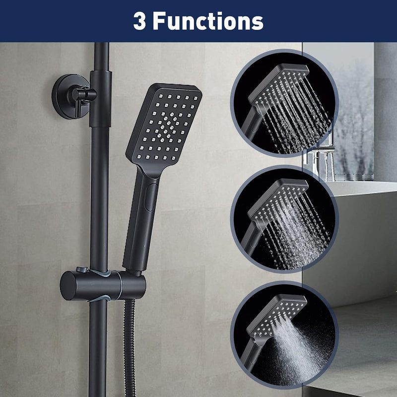 Thermostatic Shower Mixer Set Rainfall System Square