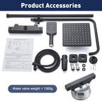Thermostatic Shower Mixer Set Rainfall System Square