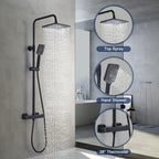 Thermostatic Shower Mixer Set Rainfall System Square