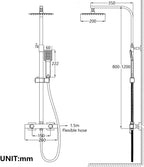 Thermostatic Shower Mixer Set Square Chrome Bathroom Thermostat