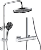 Thermostatic Shower Mixer Set Stainless Steel Bar