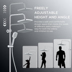 Thermostatic Shower Mixer Set Stainless Steel Bar