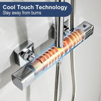 Thermostatic Shower Mixer Set Stainless Steel Bar