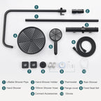 Thermostatic Shower Mixer Set Stainless Steel Bar