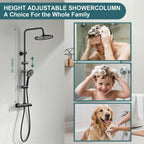 Thermostatic Shower Mixer Set Stainless Steel Bar