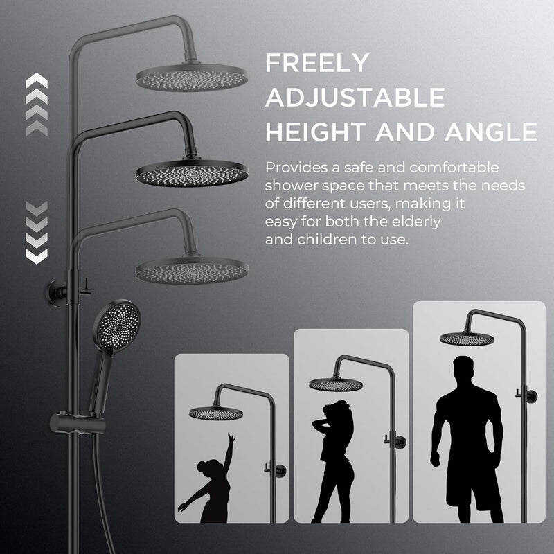 Thermostatic Shower Mixer Set Overhead Rainfall Chrome