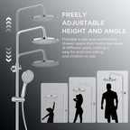 Thermostatic Shower Mixer Set Stainless Steel Bar