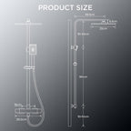Thermostatic Shower Mixer Set Stainless Steel Bar