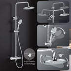 Thermostatic Shower Mixer Set Stainless Steel Bar