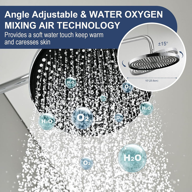 Thermostatic Shower Mixer Set Stainless Steel Bar
