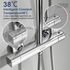 Thermostatic Shower Mixer Set Stainless Steel Bar