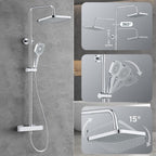 Thermostatic Shower Mixer Set Stainless Steel Bar